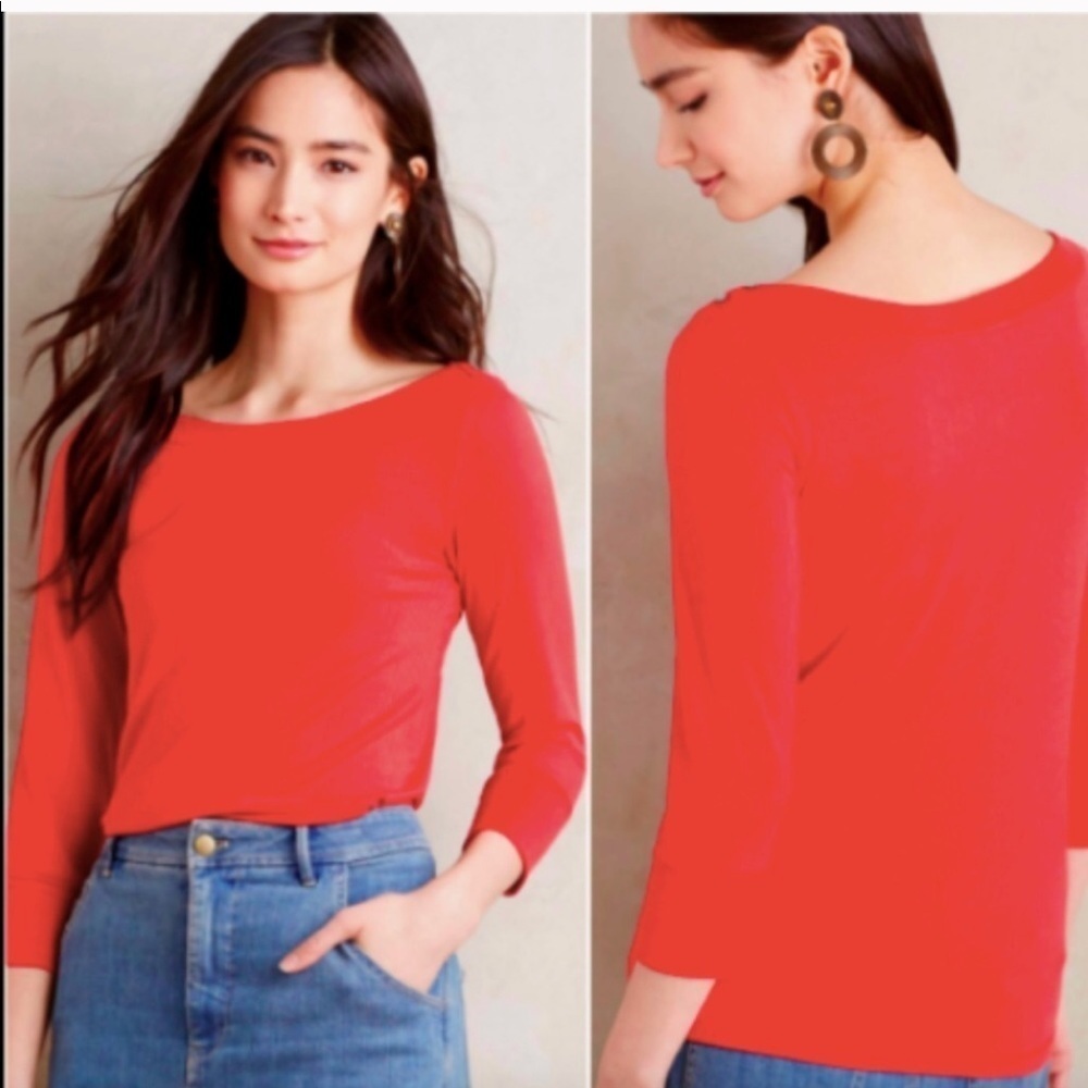 Anthropologie akemi & kin orange ribbed top small